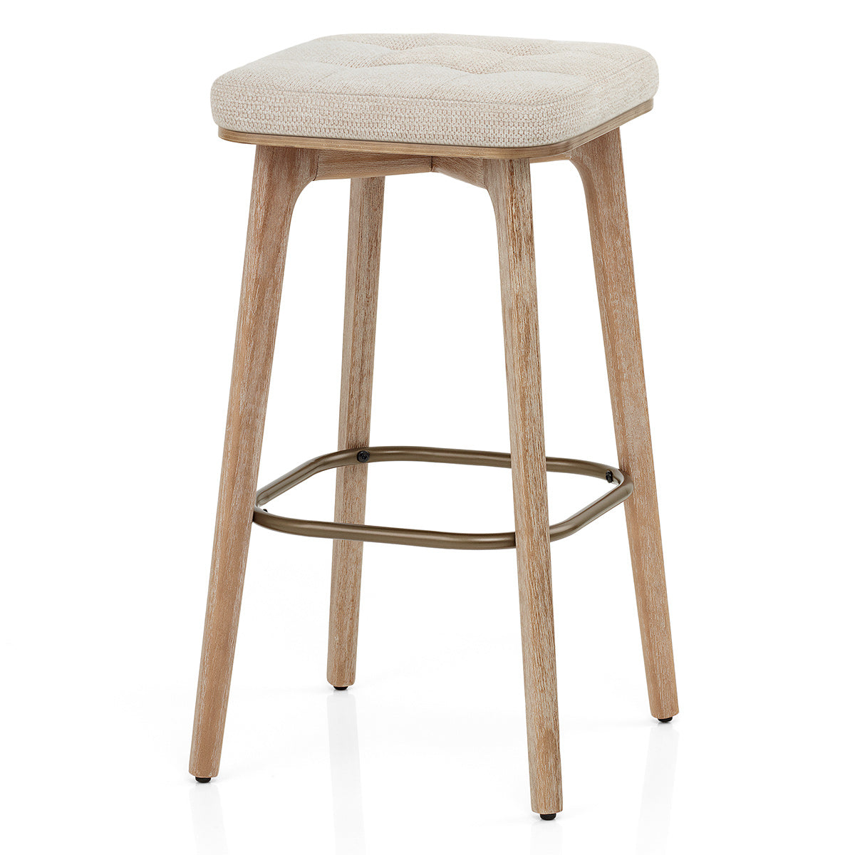 Sgabello Tessuto Legno - Malmo Crema