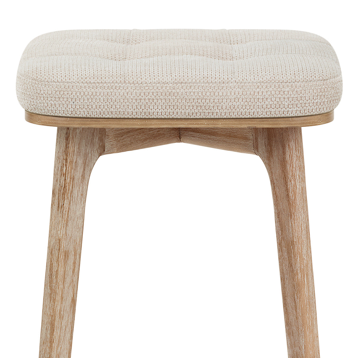 Sgabello Tessuto Legno - Malmo Crema