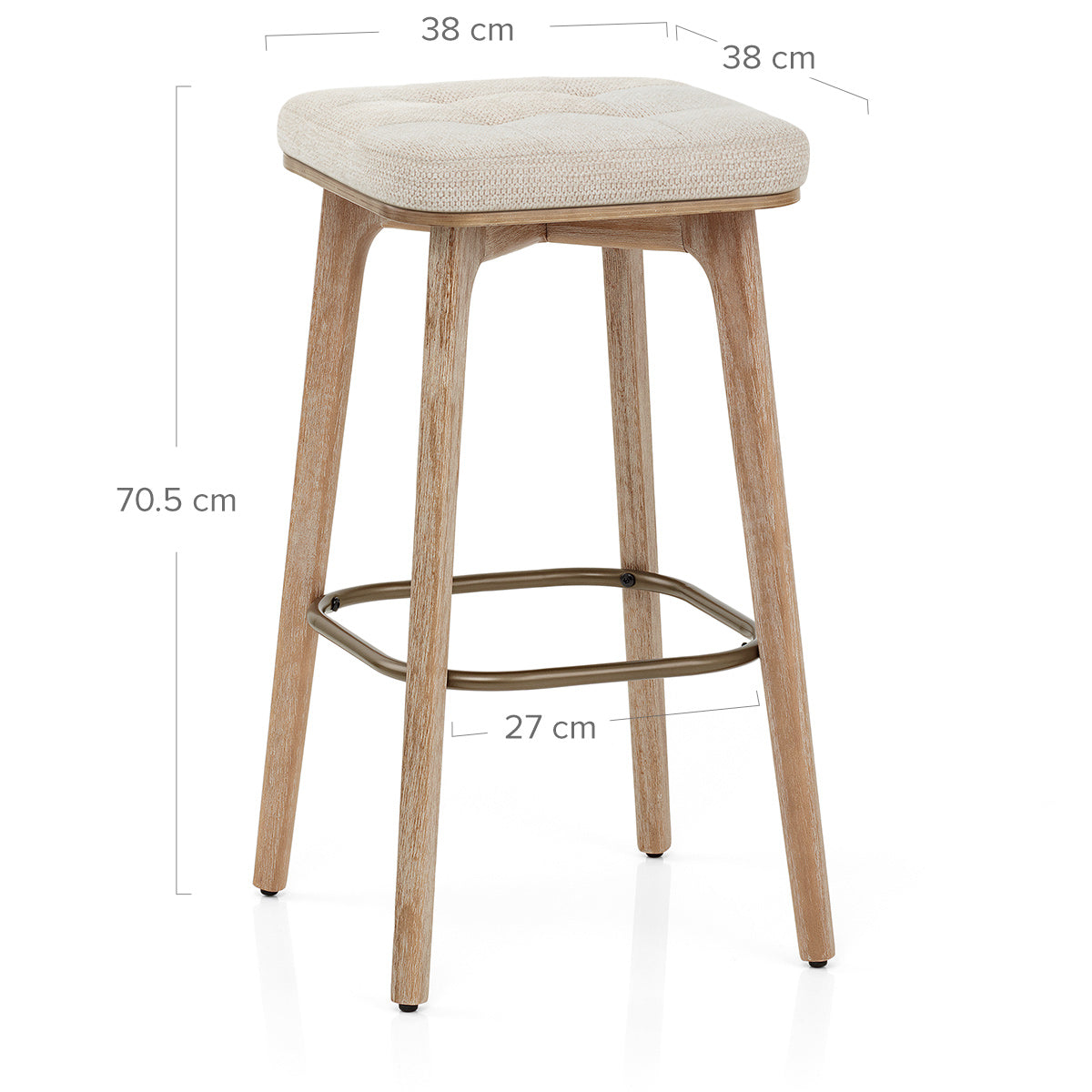 Sgabello Tessuto Legno - Malmo Crema