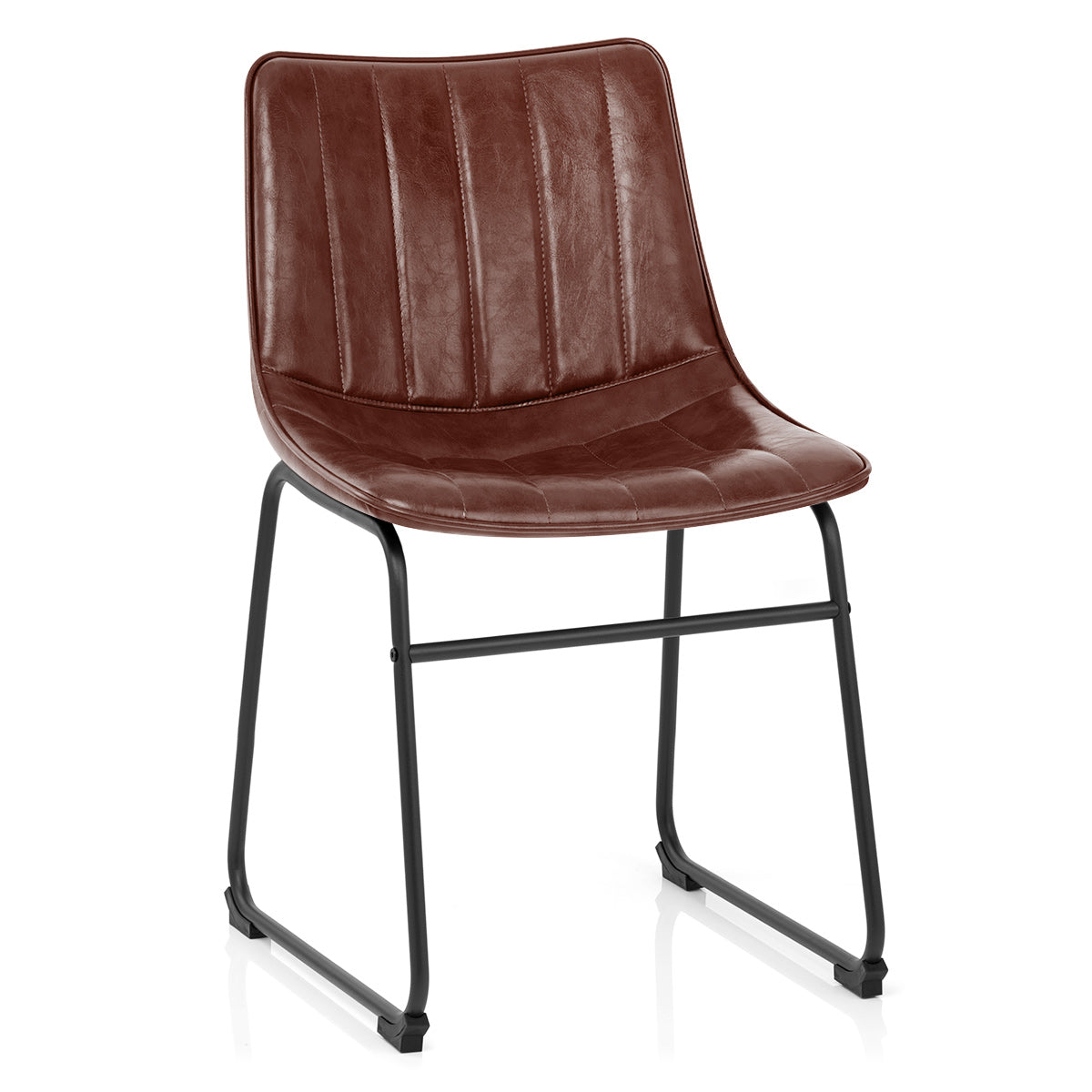 Sedia Ecopelle Anticata Satinata - Tucker Marrone