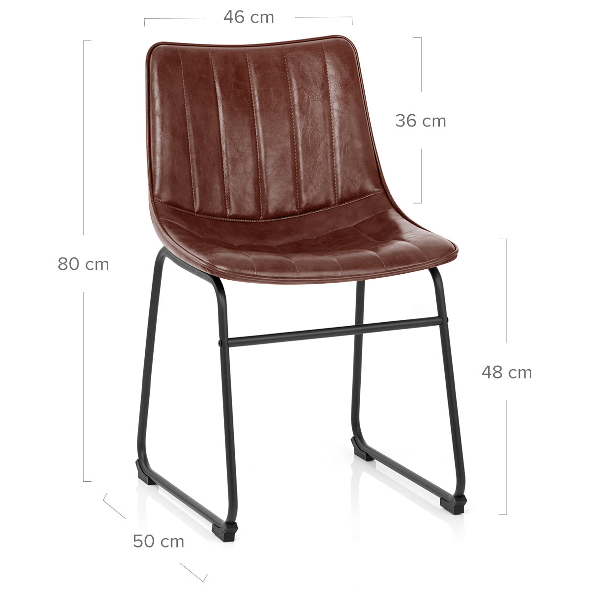 Sedia Ecopelle Anticata Satinata - Tucker Marrone