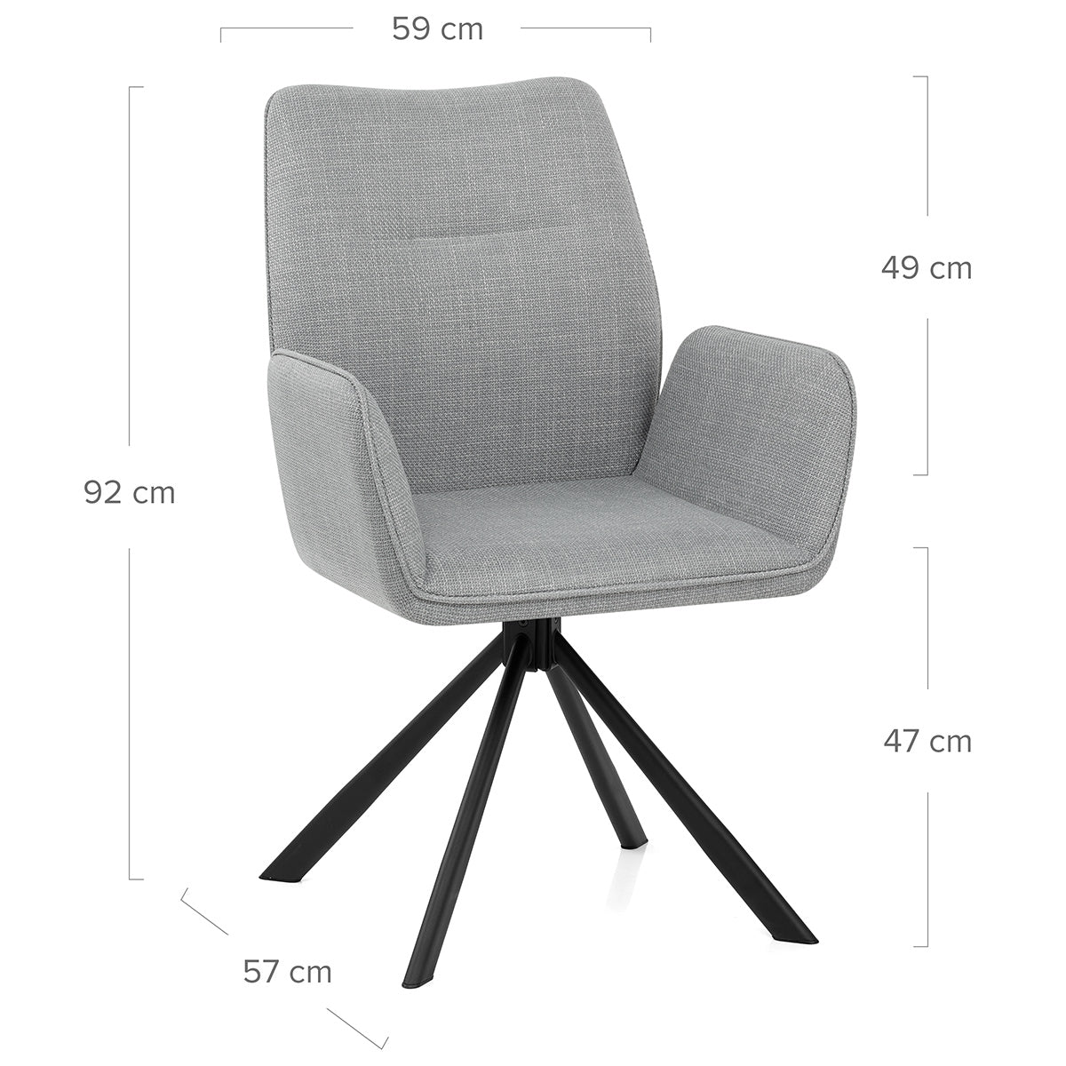 Sedia Tessuto Metallo - Rici Grigio