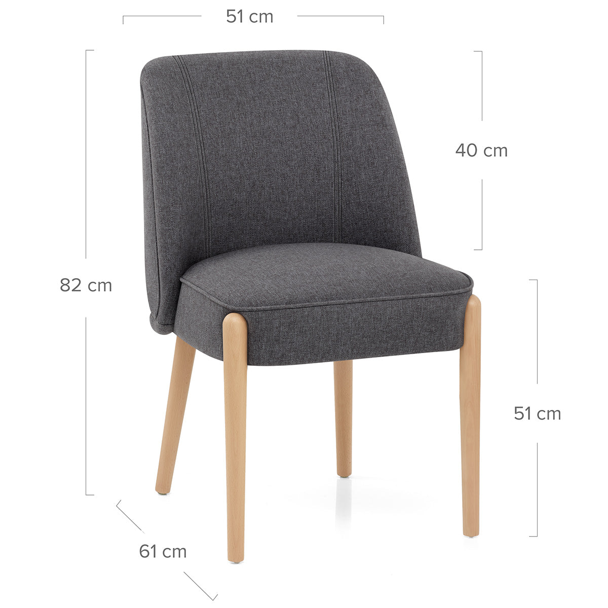 Sedia Tessuto Legno - Avon Grigio Scuro