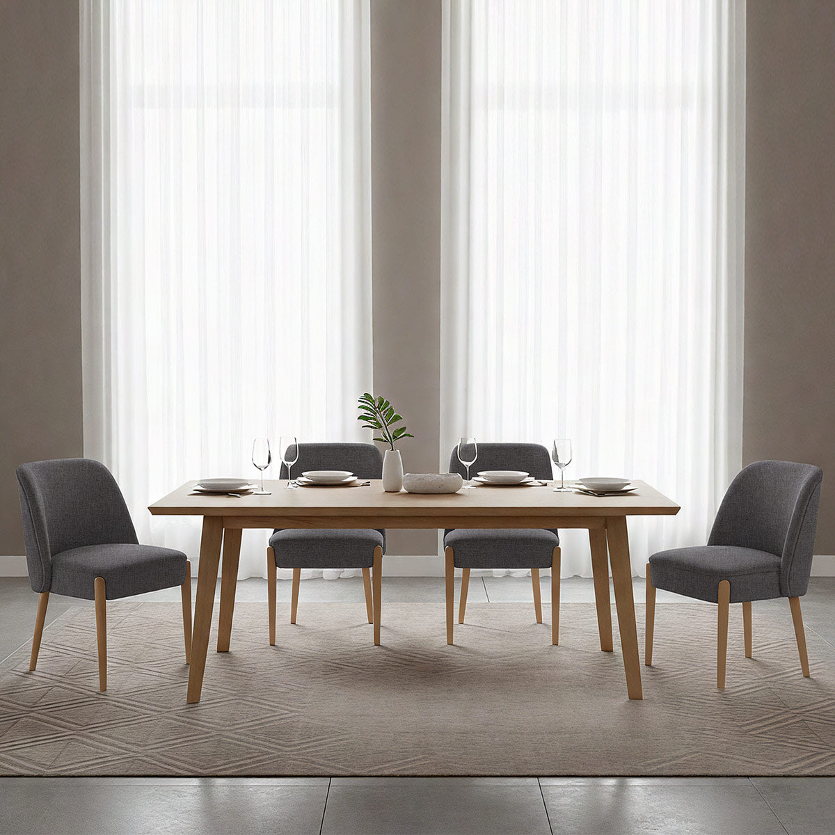 Sedia Tessuto Legno - Avon Grigio Scuro