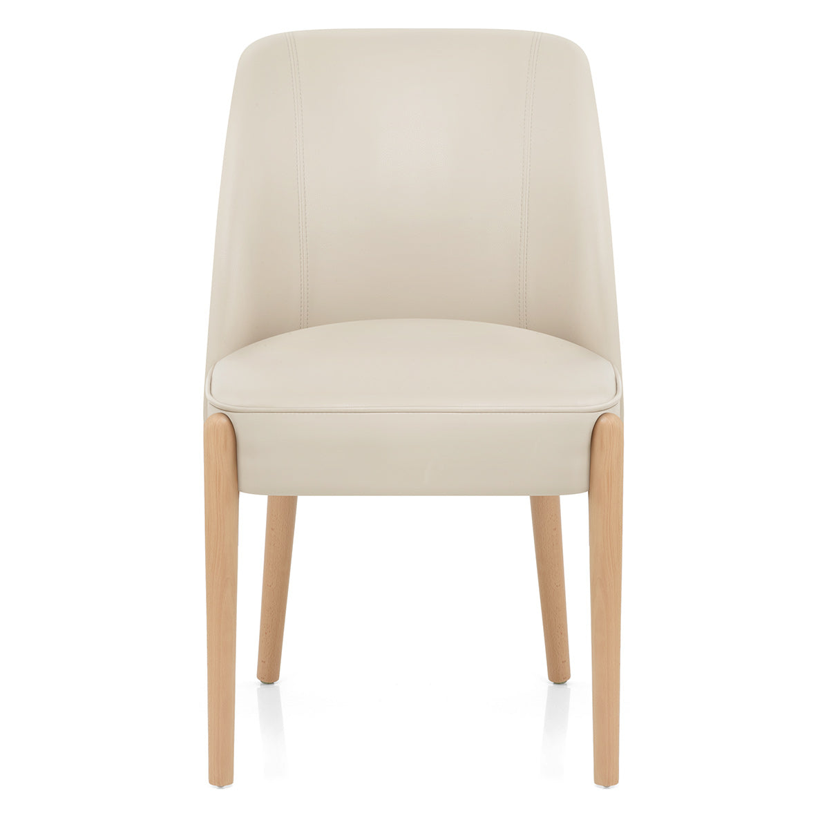 Sedia Ecopelle Legno - Avon Crema