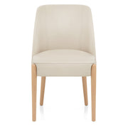 Sedia Ecopelle Legno - Avon Crema