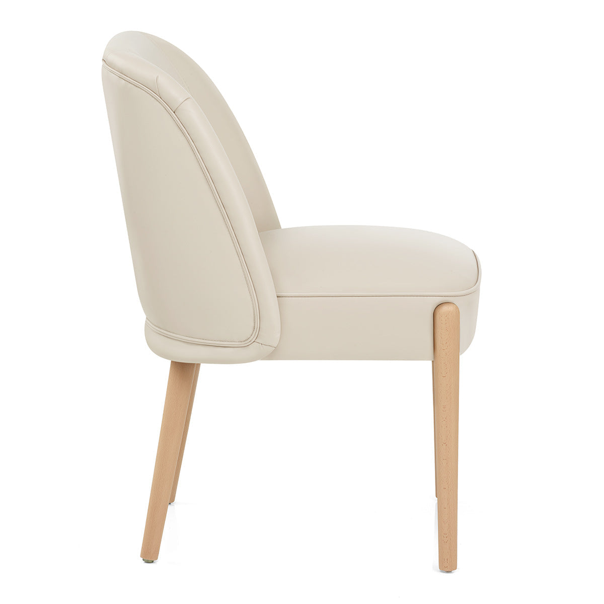 Sedia Ecopelle Legno - Avon Crema