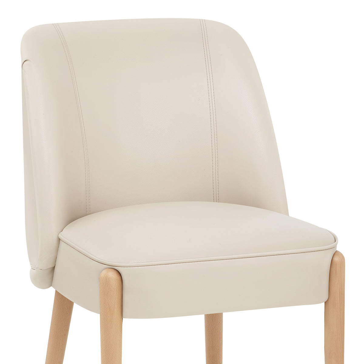 Sedia Ecopelle Legno - Avon Crema
