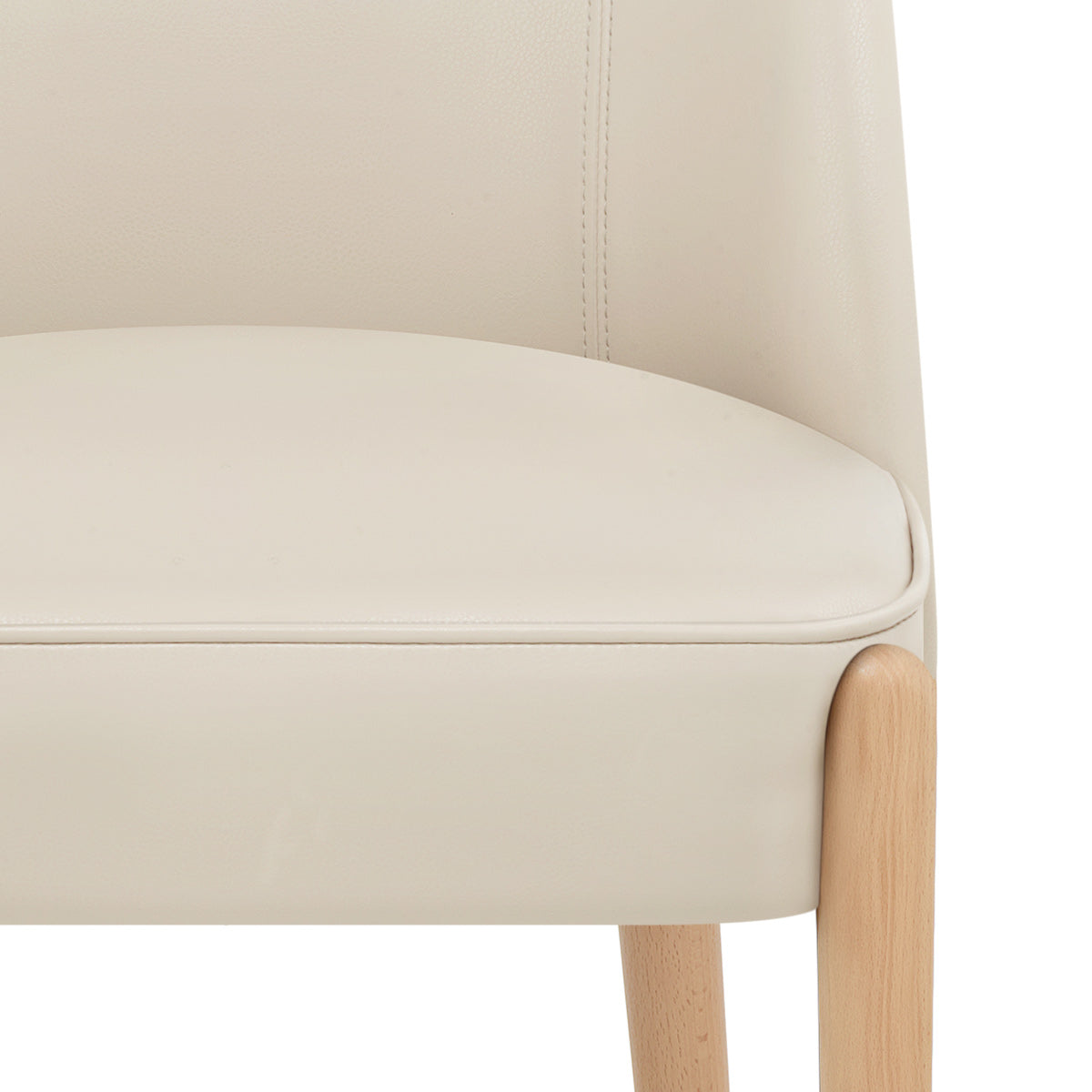 Sedia Ecopelle Legno - Avon Crema