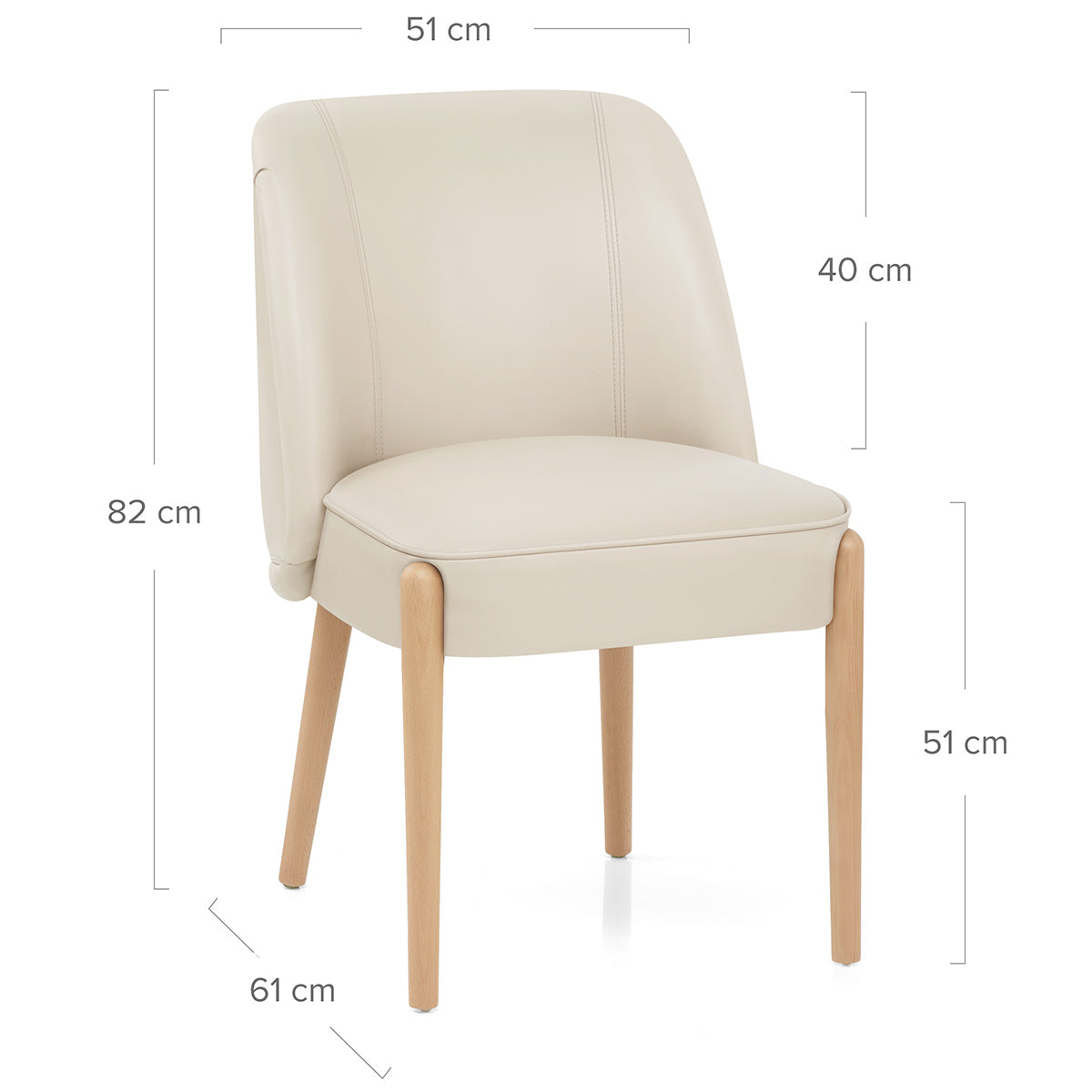 Sedia Ecopelle Legno - Avon Crema