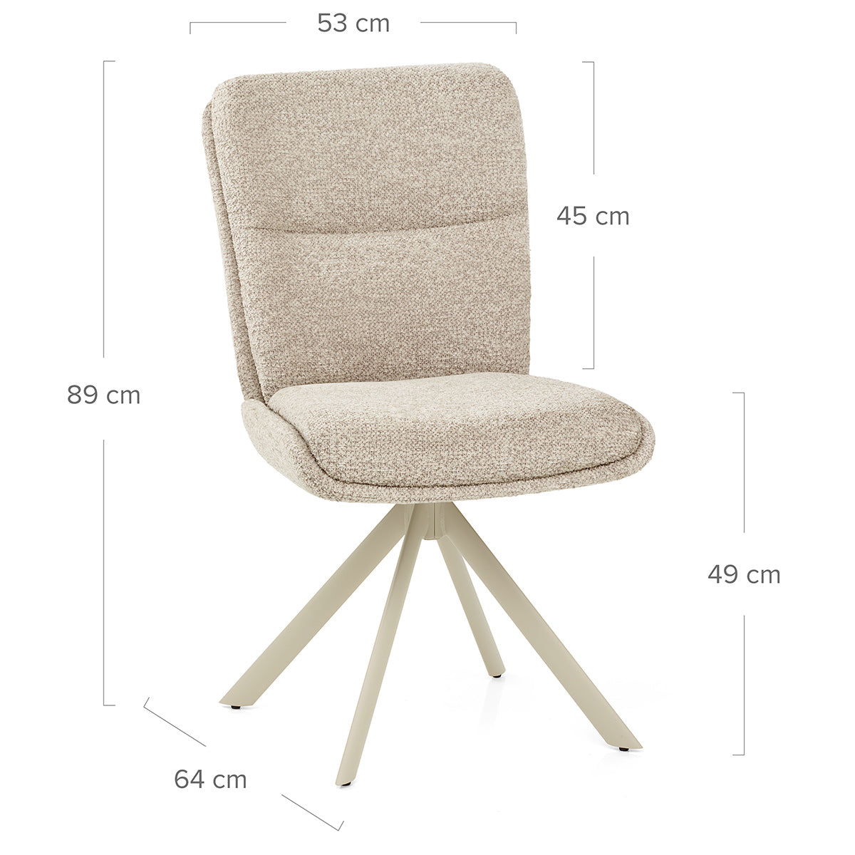 Sedia Tessuto Metallo - Epsom Crema