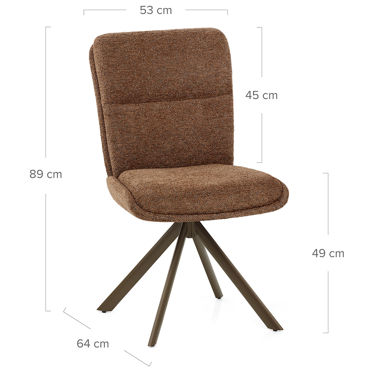 Sedia Tessuto Metallo - Epsom Marrone