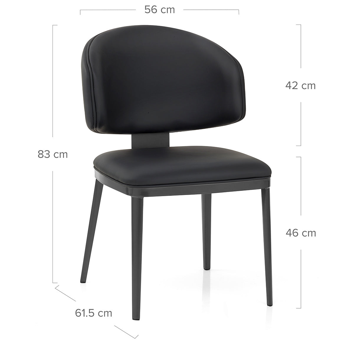 Sedia Ecopelle Metallo - Elton Nero