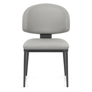 Sedia Ecopelle Metallo - Elton Grigio Chiaro