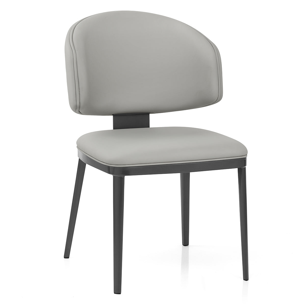 Sedia Ecopelle Metallo - Elton Grigio Chiaro