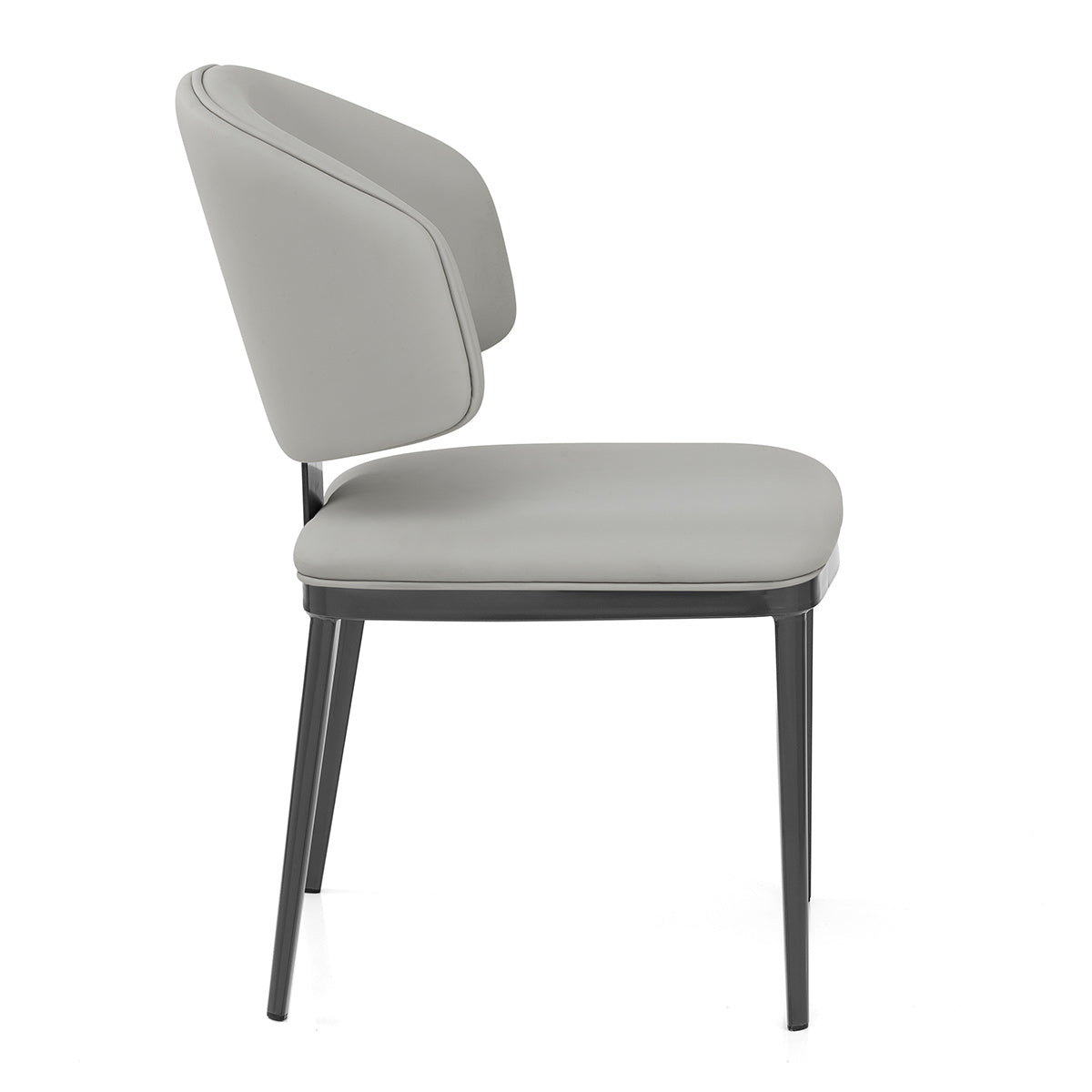 Sedia Ecopelle Metallo - Elton Grigio Chiaro