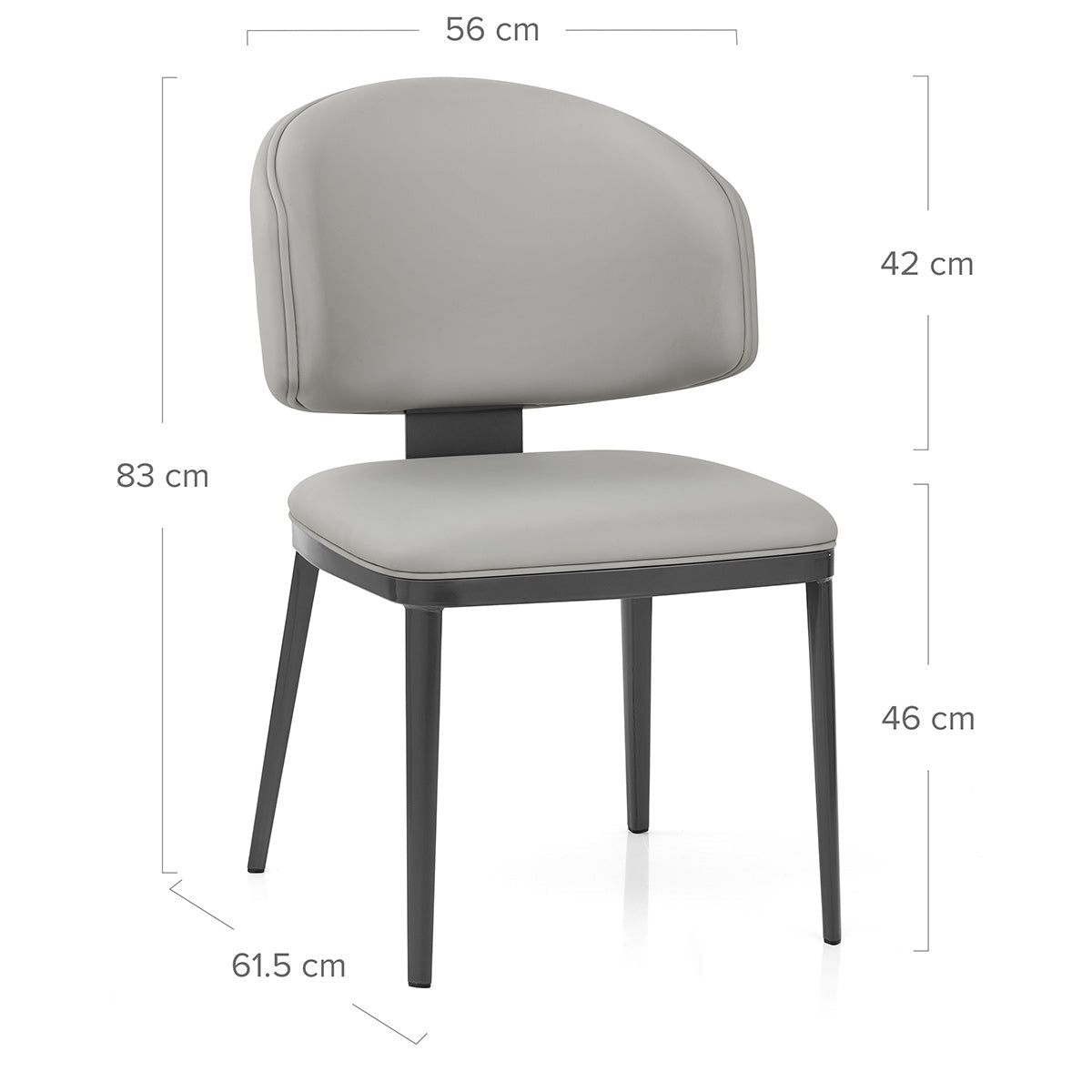 Sedia Ecopelle Metallo - Elton Grigio Chiaro