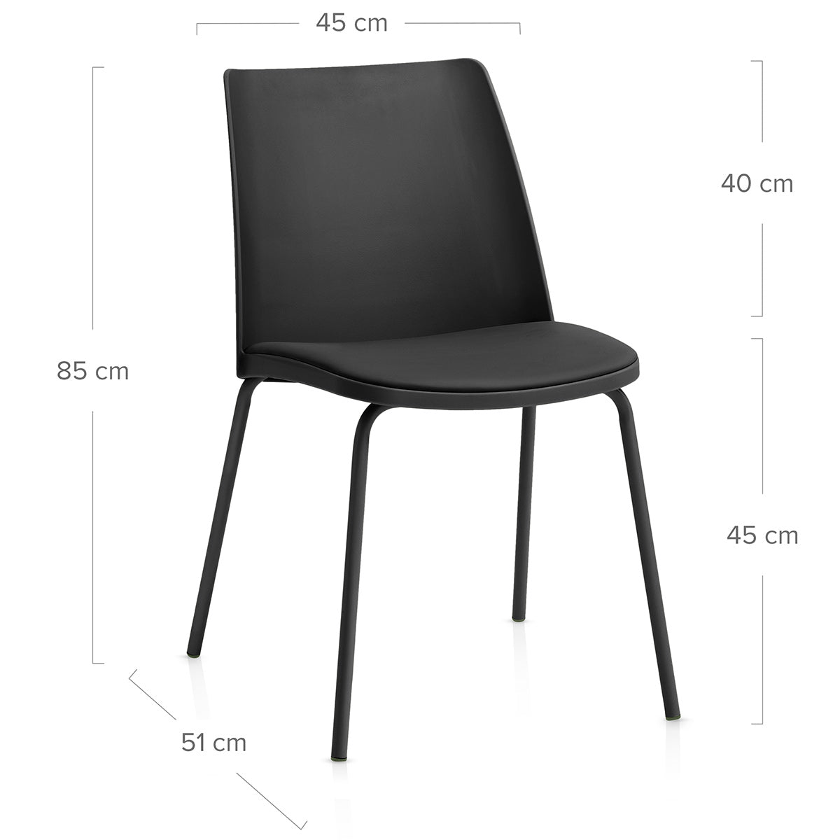 Sedia da pranzo Ecopelle Metallo - Cosmo Nero