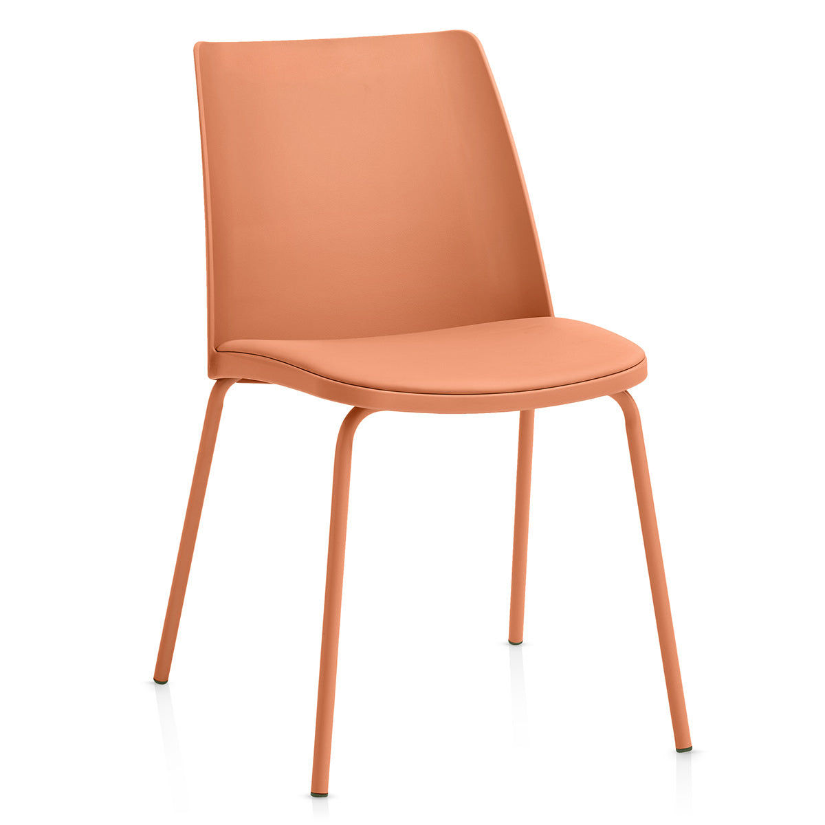 Sedia da pranzo Ecopelle Metallo - Cosmo Arancione
