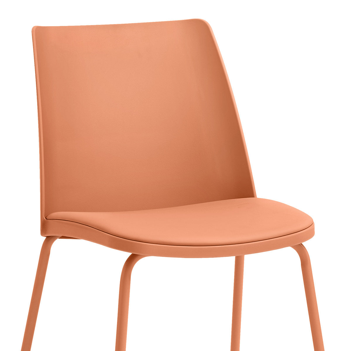 Sedia da pranzo Ecopelle Metallo - Cosmo Arancione