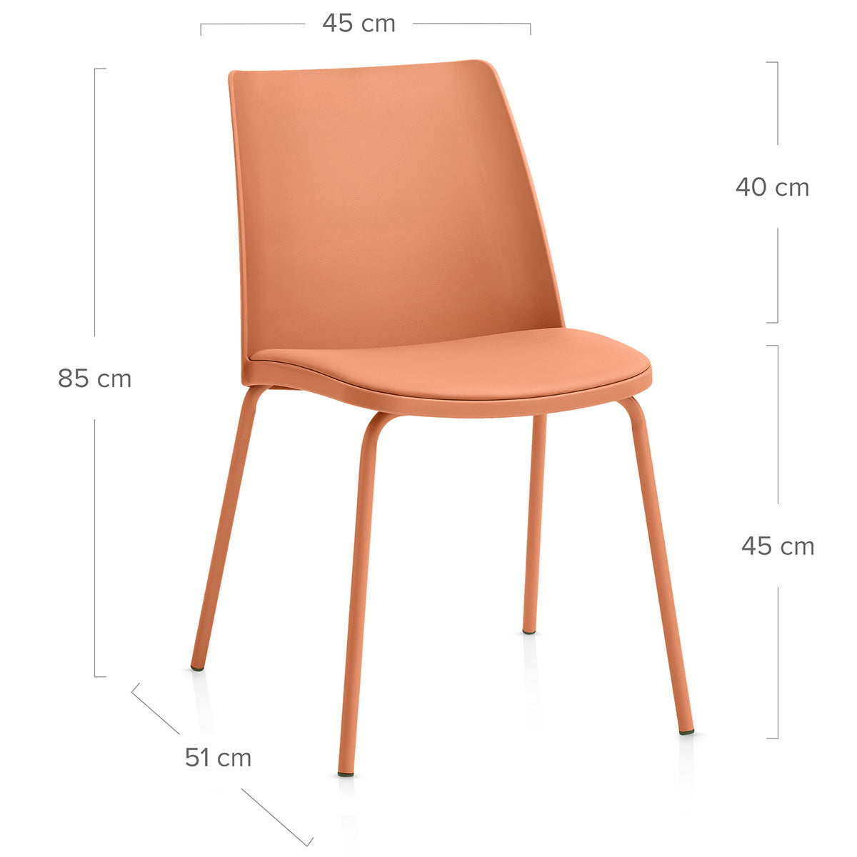 Sedia da pranzo Ecopelle Metallo - Cosmo Arancione