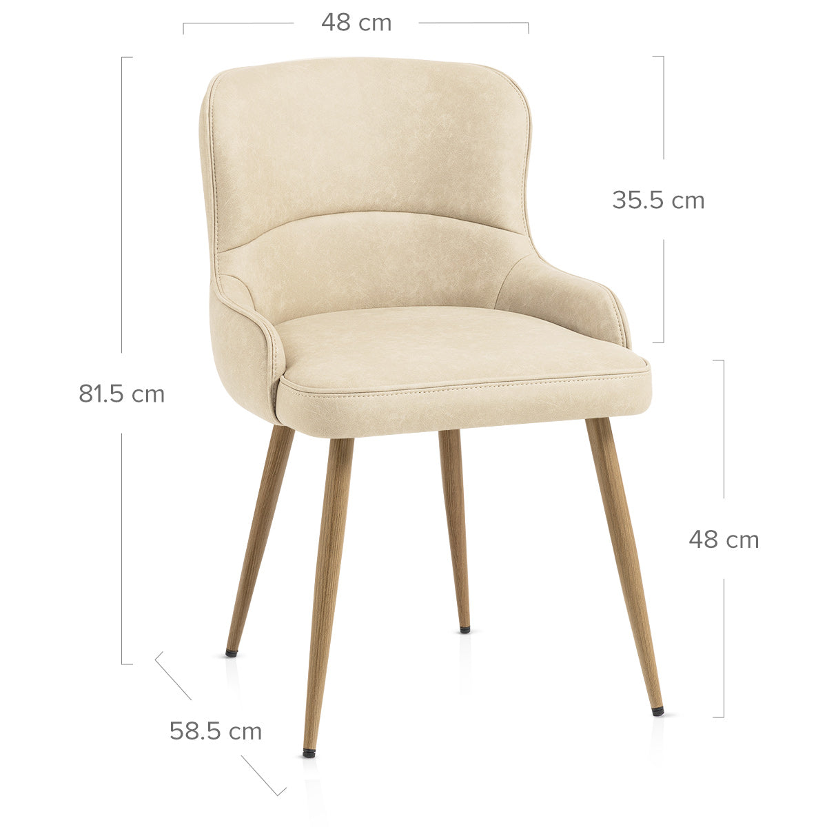 Sedia da pranzo Ecopelle Metallo - Tropea Beige