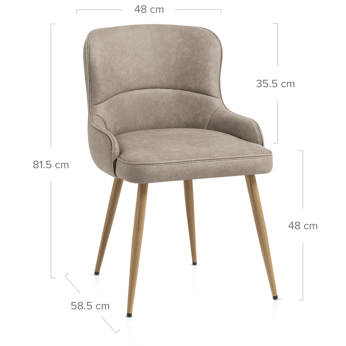 Sedia da pranzo Ecopelle Metallo - Tropea Grigio