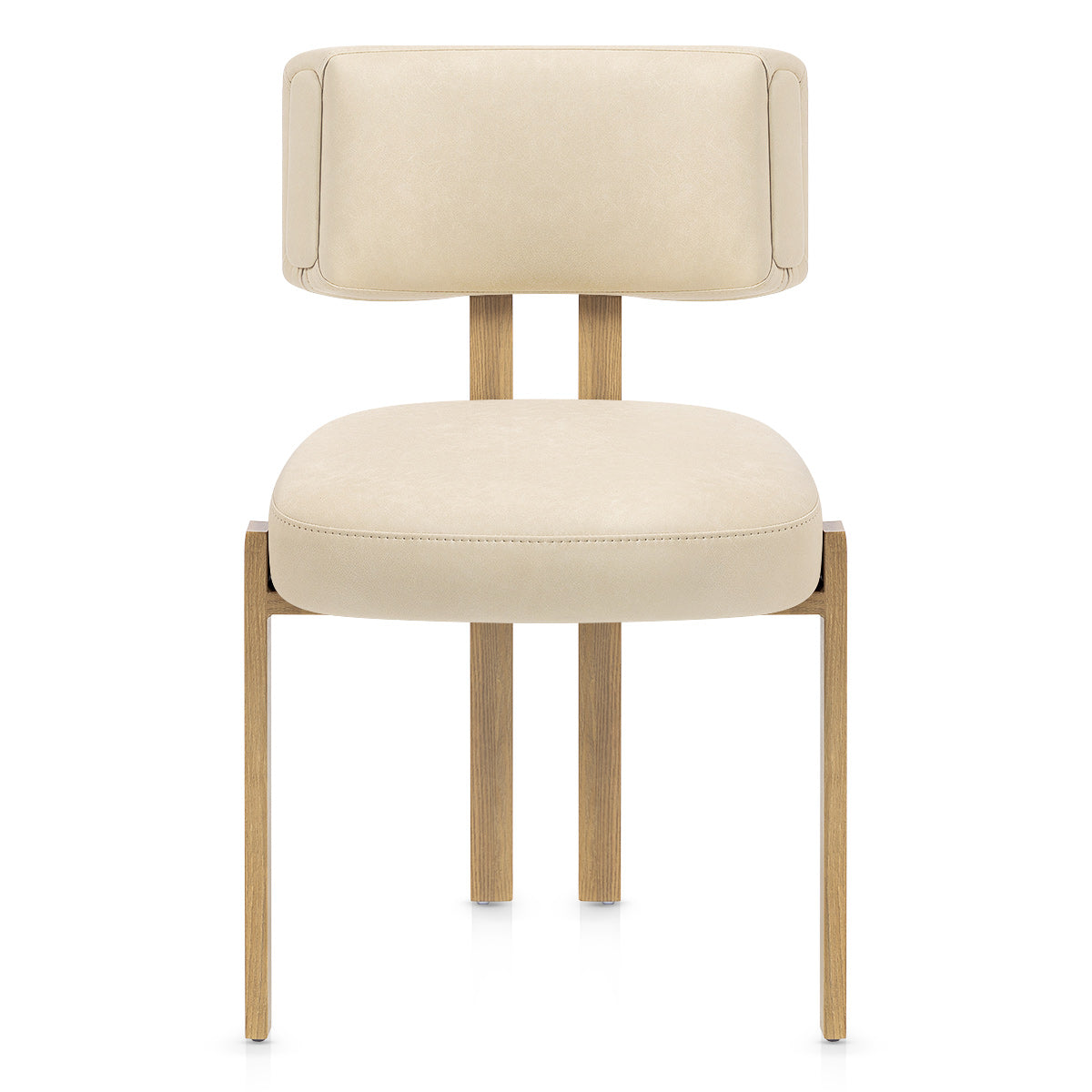 Sedia da pranzo Ecopelle Metallo - Mira Beige