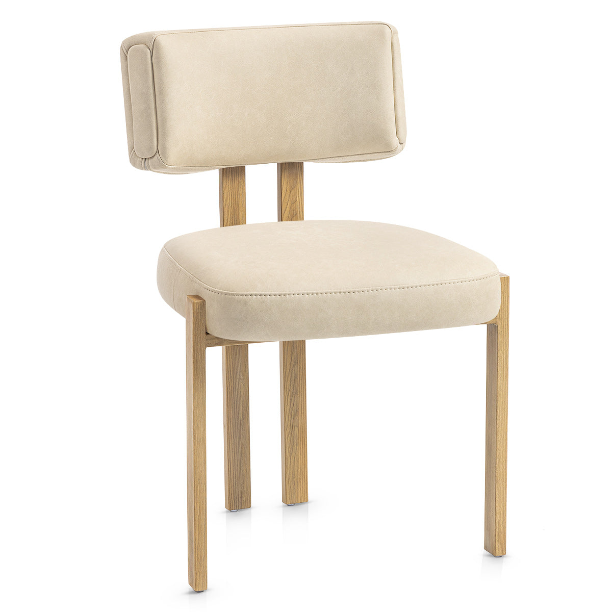 Sedia da pranzo Ecopelle Metallo - Mira Beige