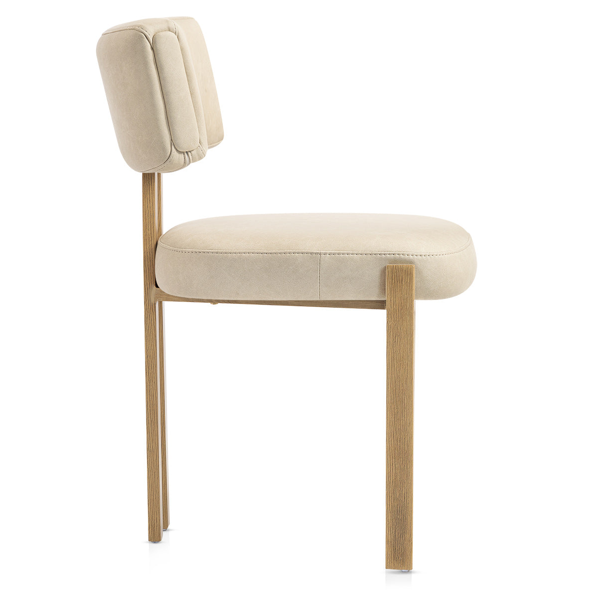 Sedia da pranzo Ecopelle Metallo - Mira Beige