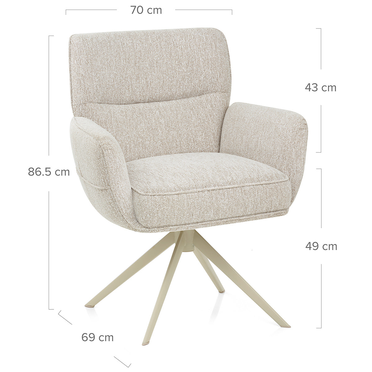 Sedia Tessuto Metallo - Marbella Crema
