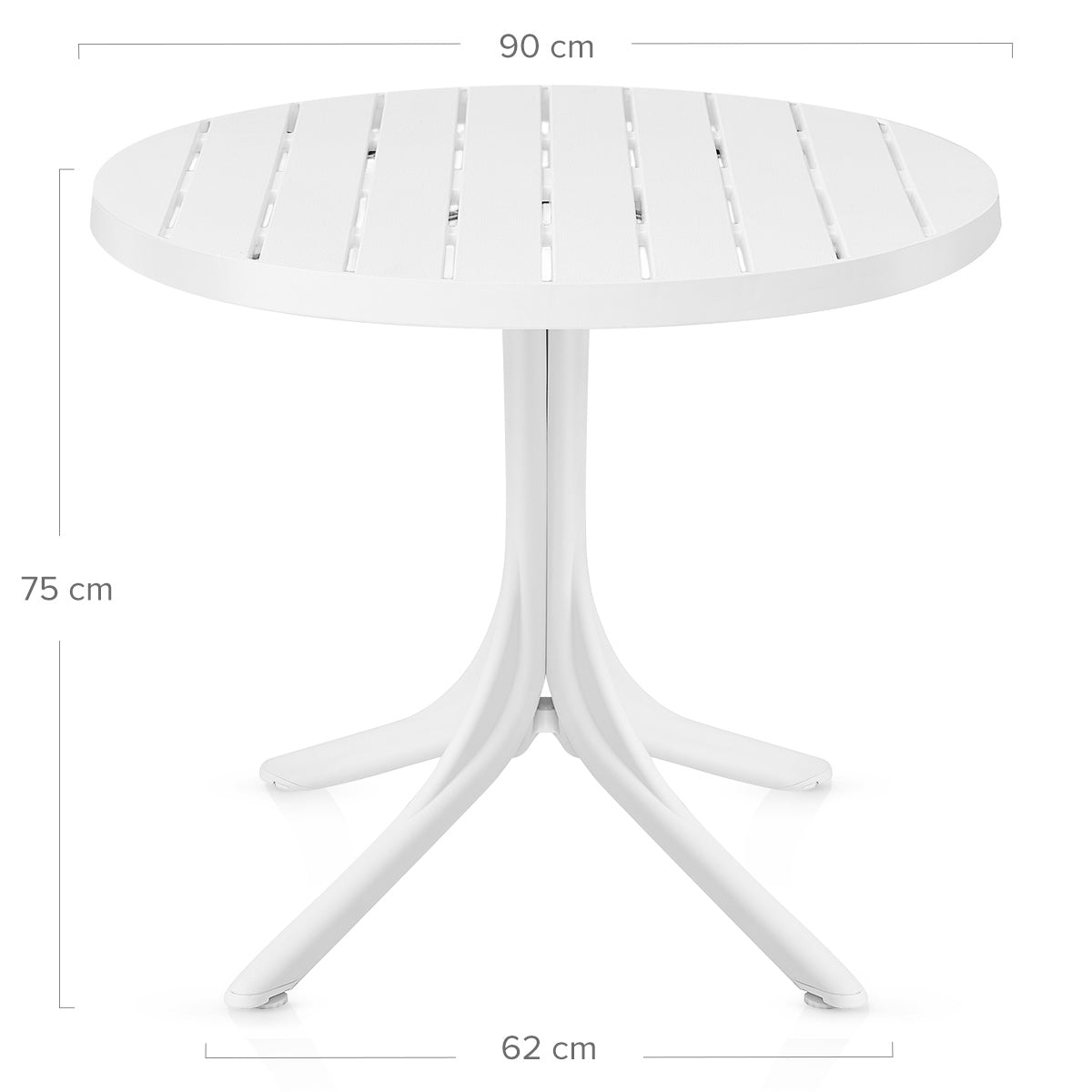 Tavolo da Esterno Resina Metallo - Mono Bianco