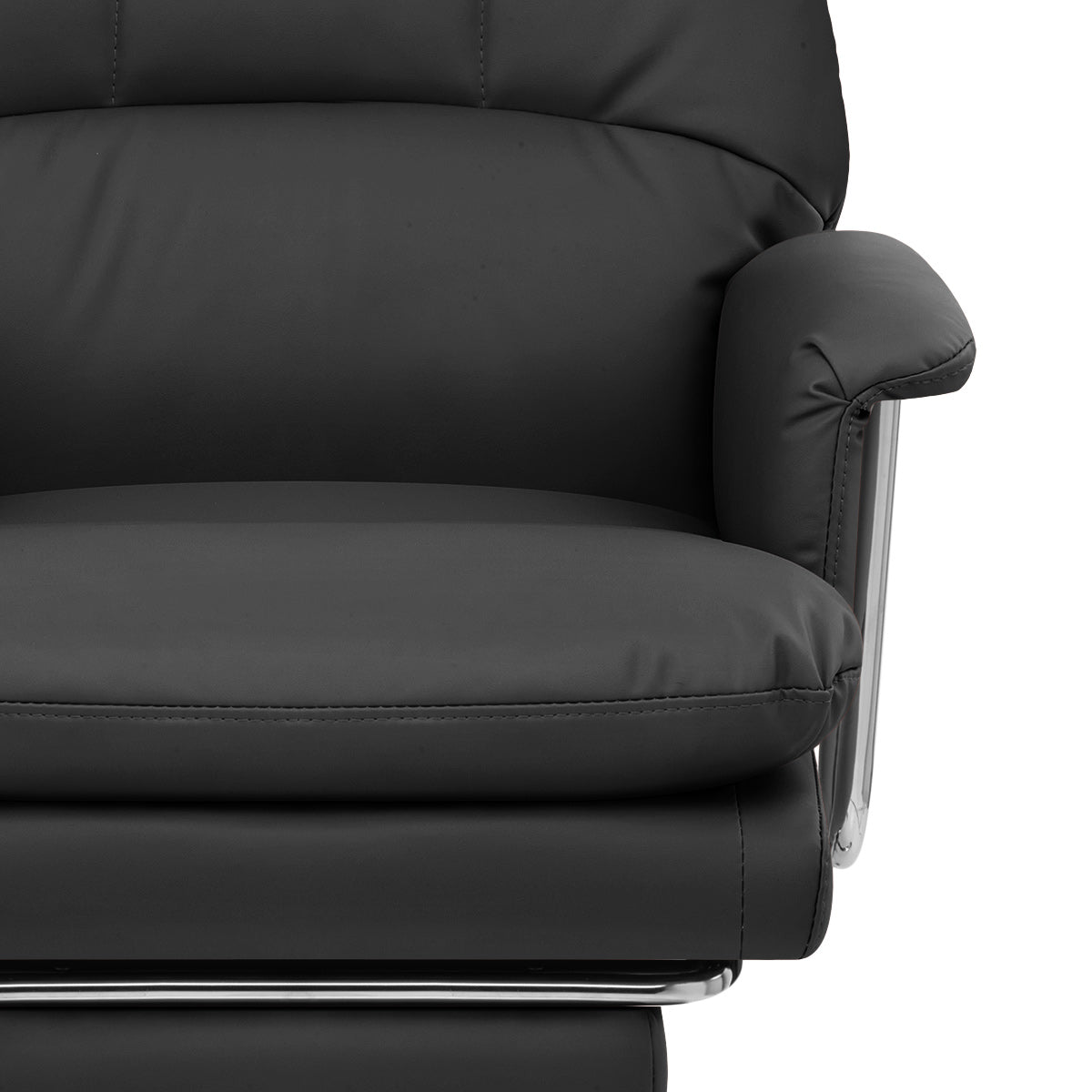 Sedia da ufficio Ecopelle Cromata - Colmar Nero
