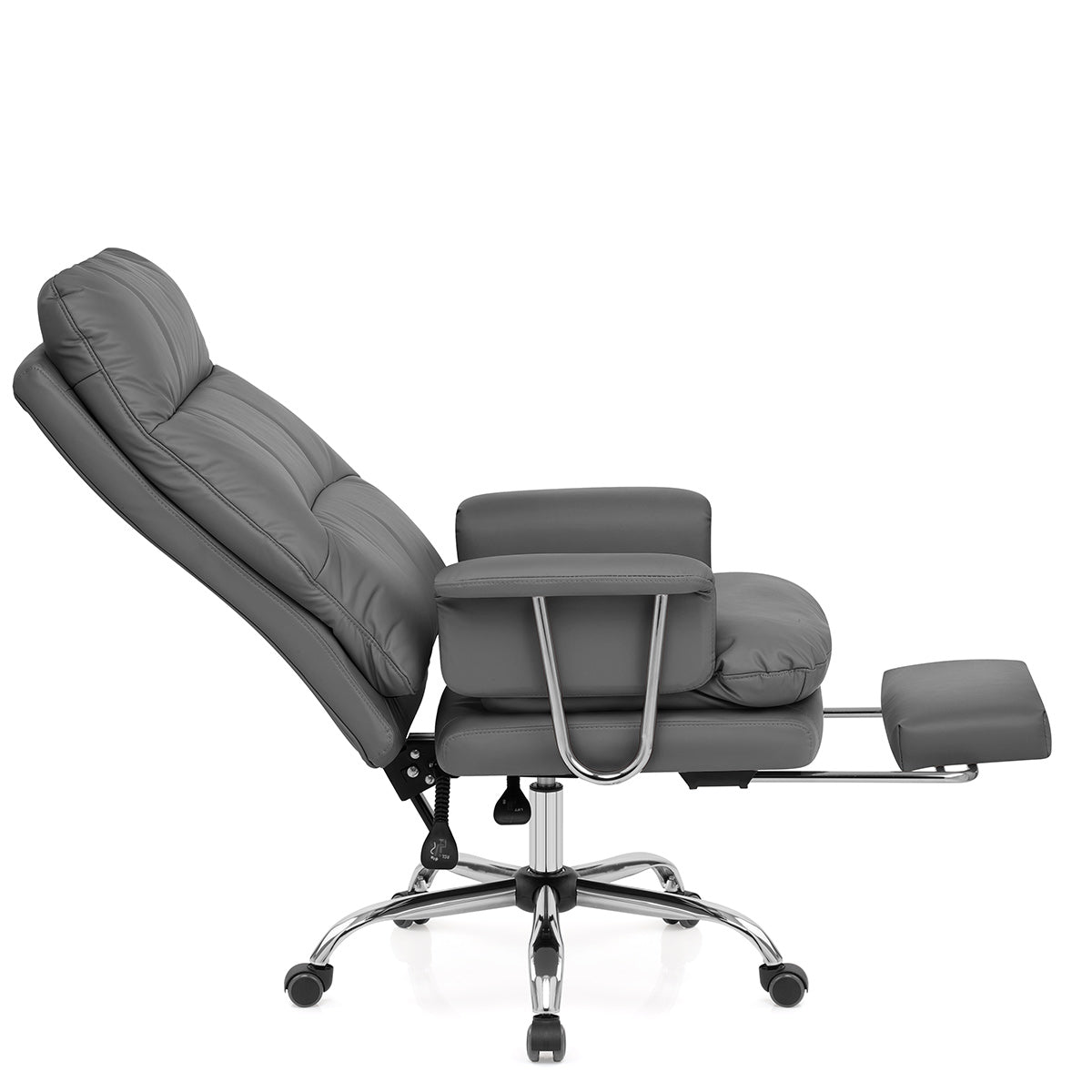 Sedia da ufficio Ecopelle Cromata - Colmar Grigio