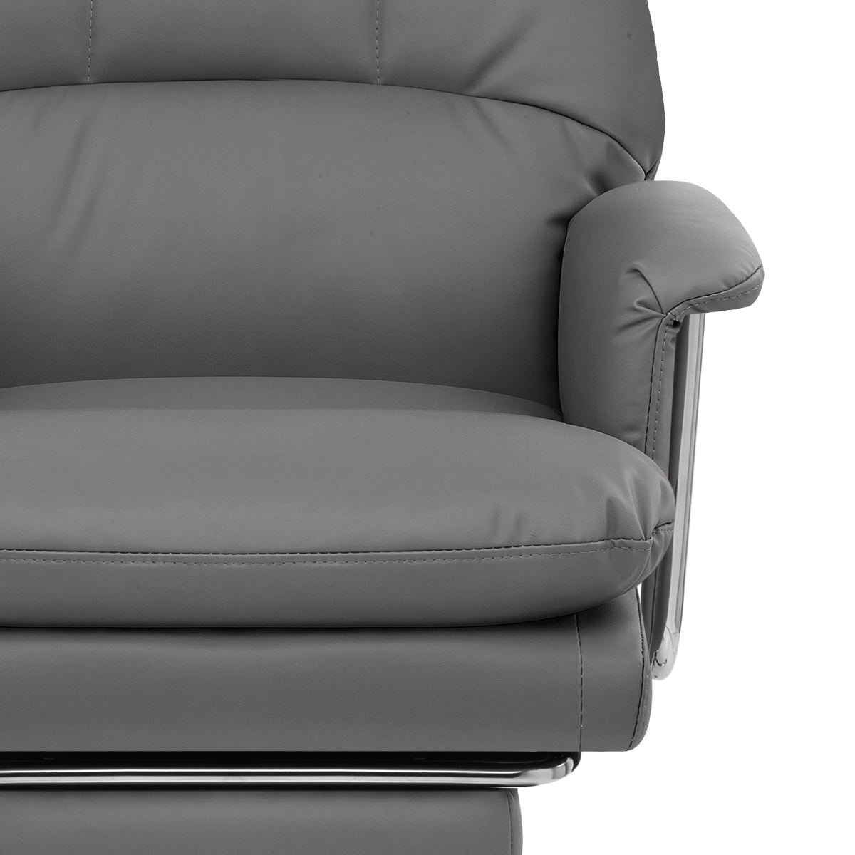 Sedia da ufficio Ecopelle Cromata - Colmar Grigio