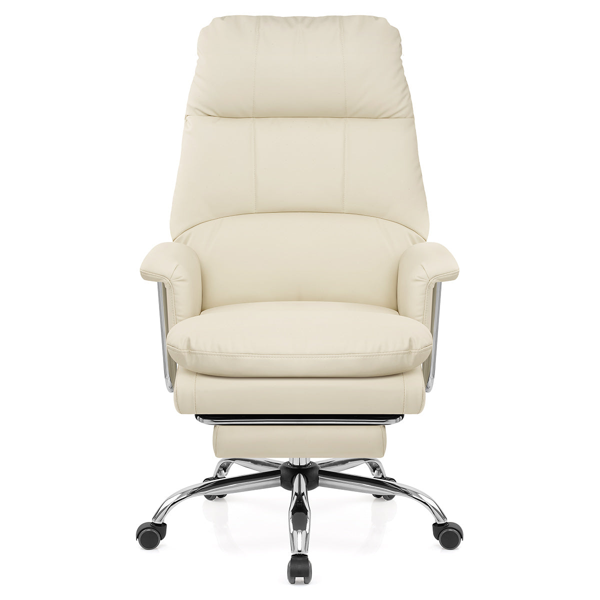 Sedia da ufficio Ecopelle Cromata - Colmar Crema