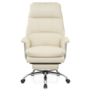 Sedia da ufficio Ecopelle Cromata - Colmar Crema