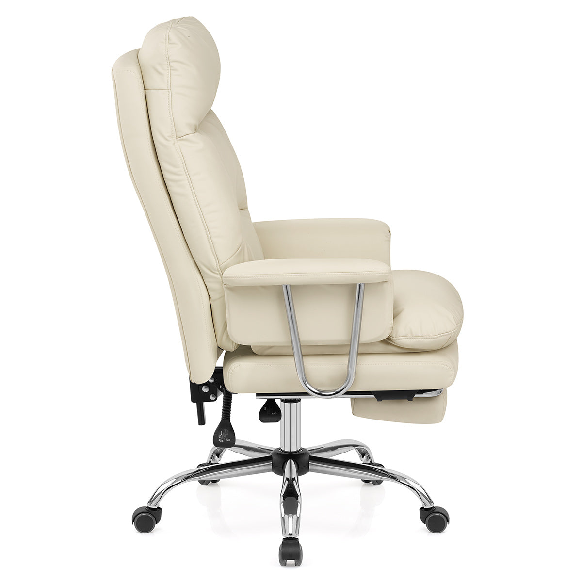 Sedia da ufficio Ecopelle Cromata - Colmar Crema