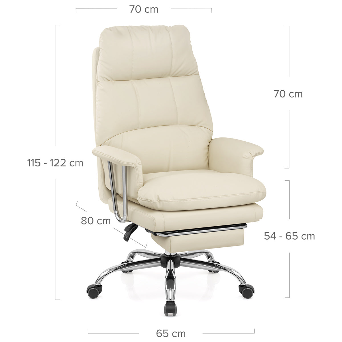 Sedia da ufficio Ecopelle Cromata - Colmar Crema