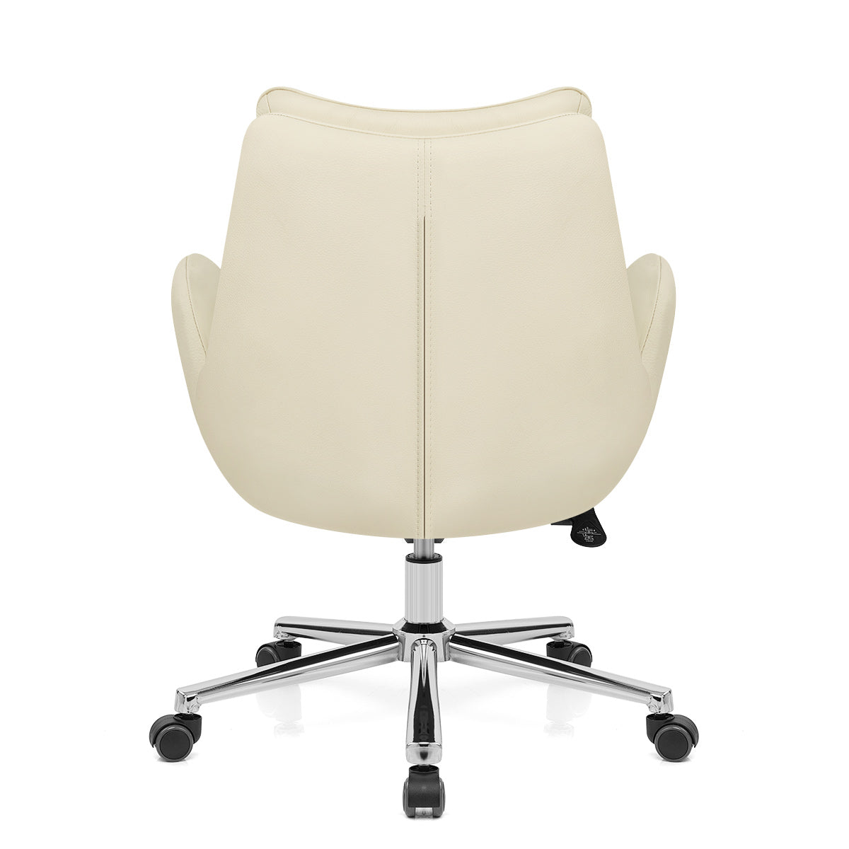 Sedia da Ufficio Ecopelle Cromata - Seville Crema