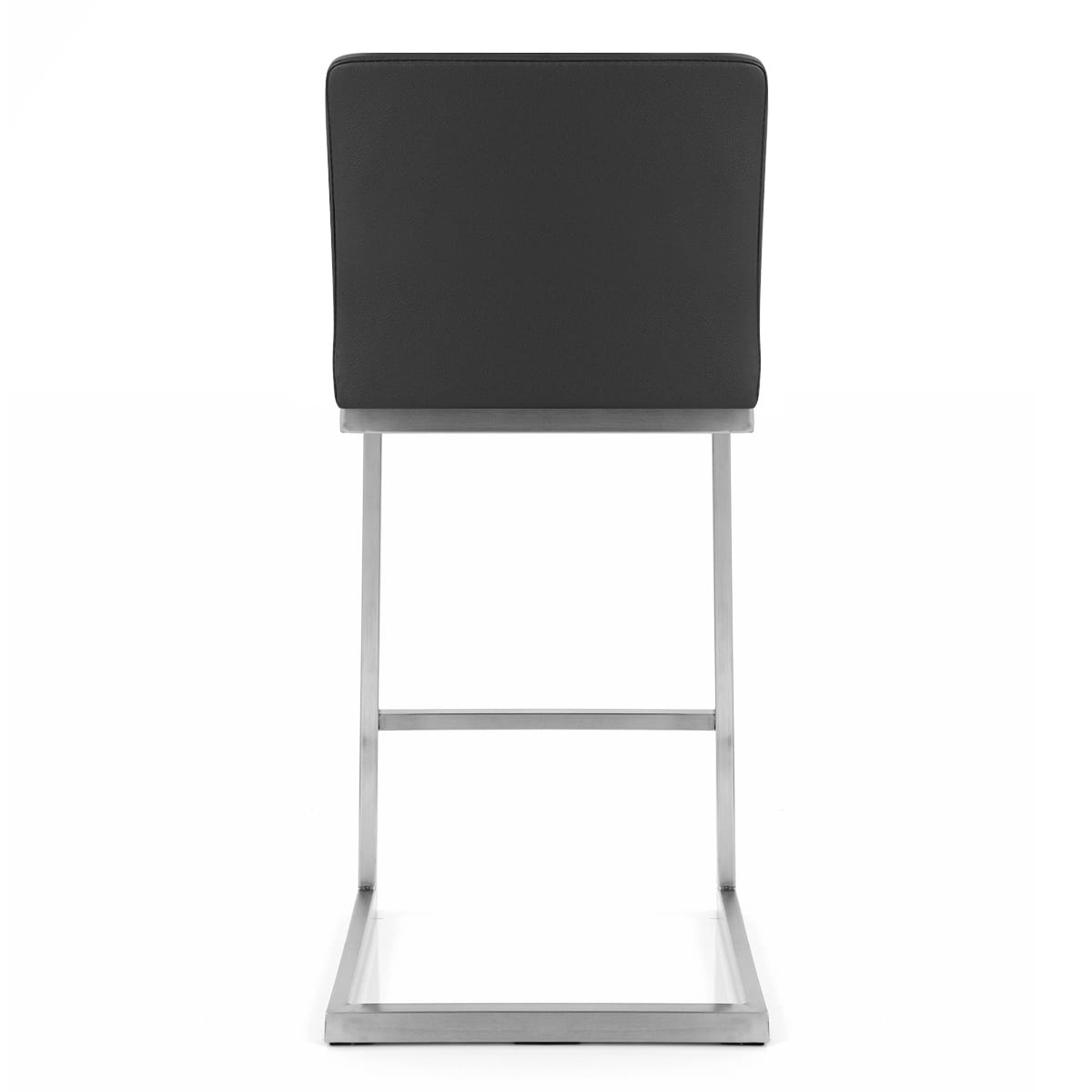 Sgabello Ecopelle Cromo Satinato - Ace Nero