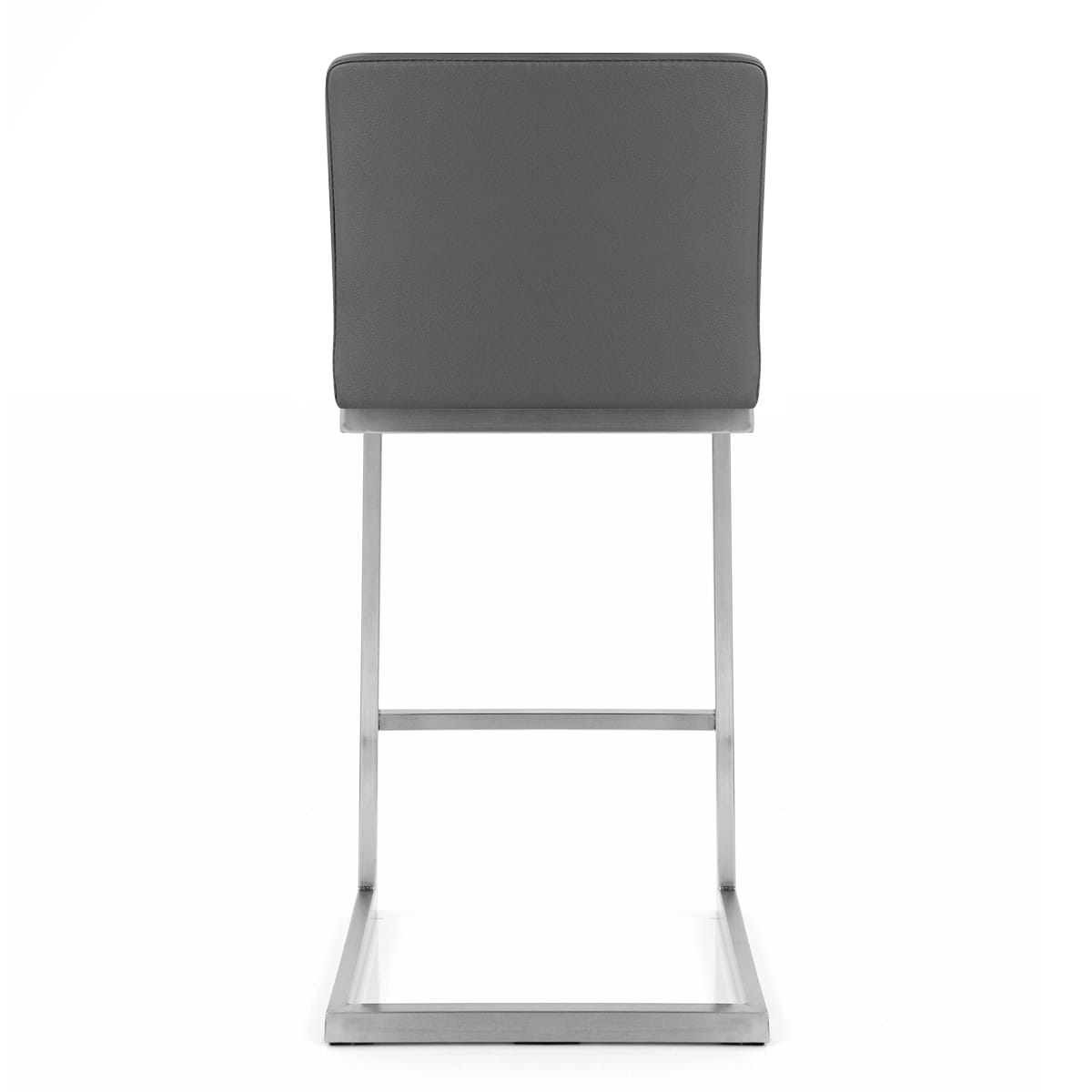 Sgabello Ecopelle Cromo Satinato - Ace Grigio