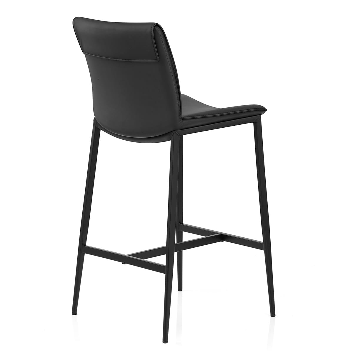 Sgabello Vera Pelle - Addison Nero