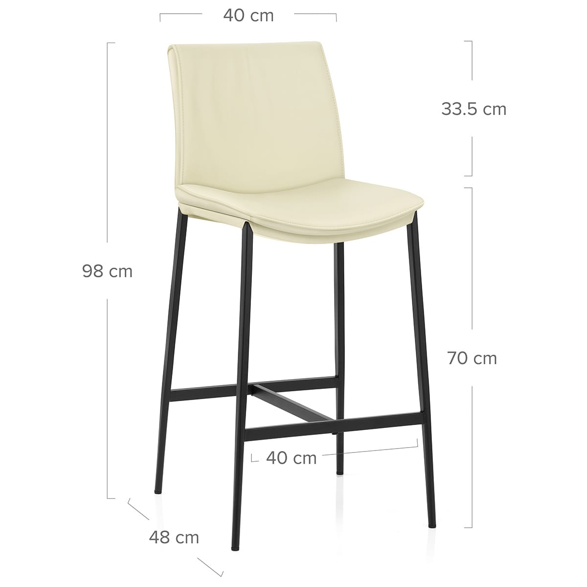 Sgabello Vera Pelle - Addison Crema