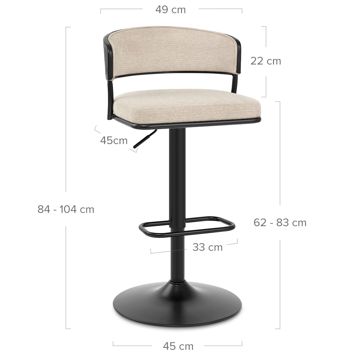 Sgabello Stoffa - Alexa Crema