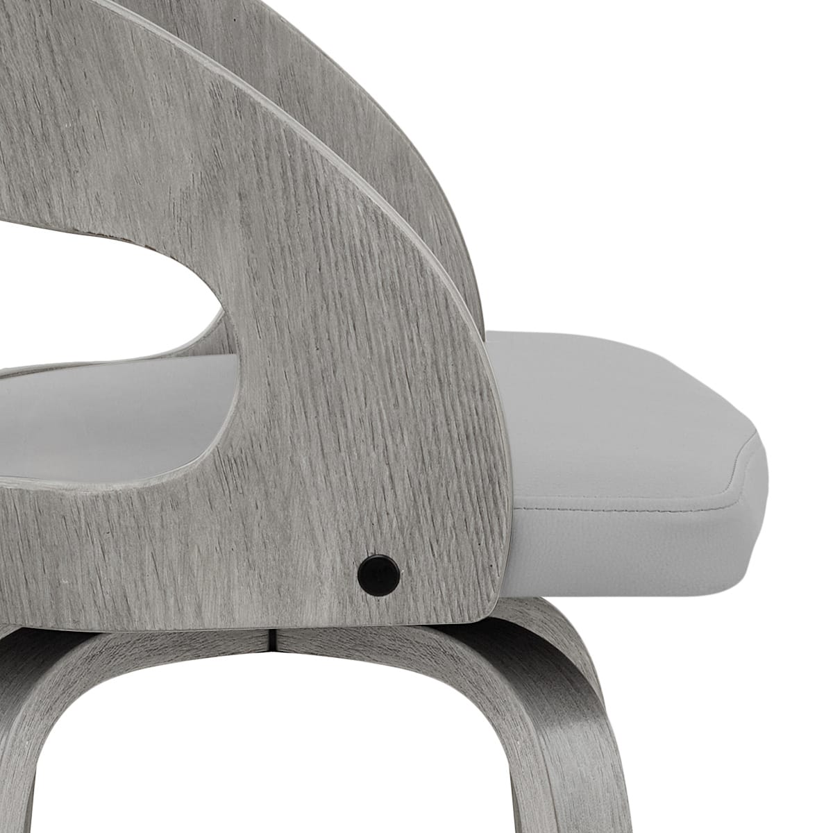 Sgabello Ecopelle Legno Grigio - Alicia Grigio