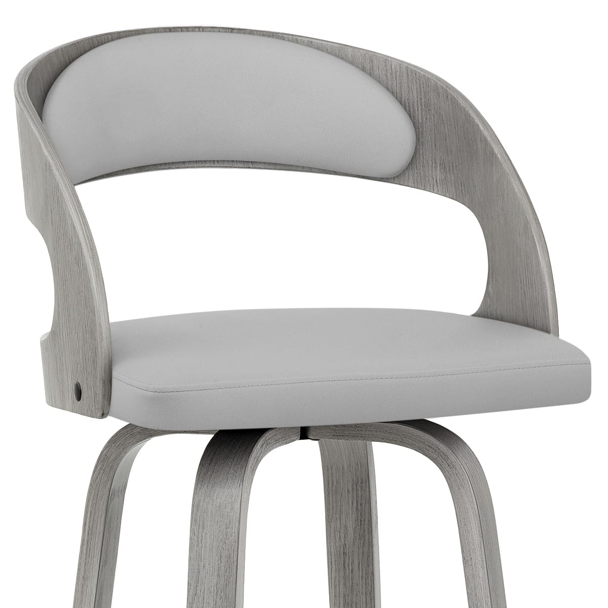 Sgabello Ecopelle Legno Grigio - Alicia Grigio