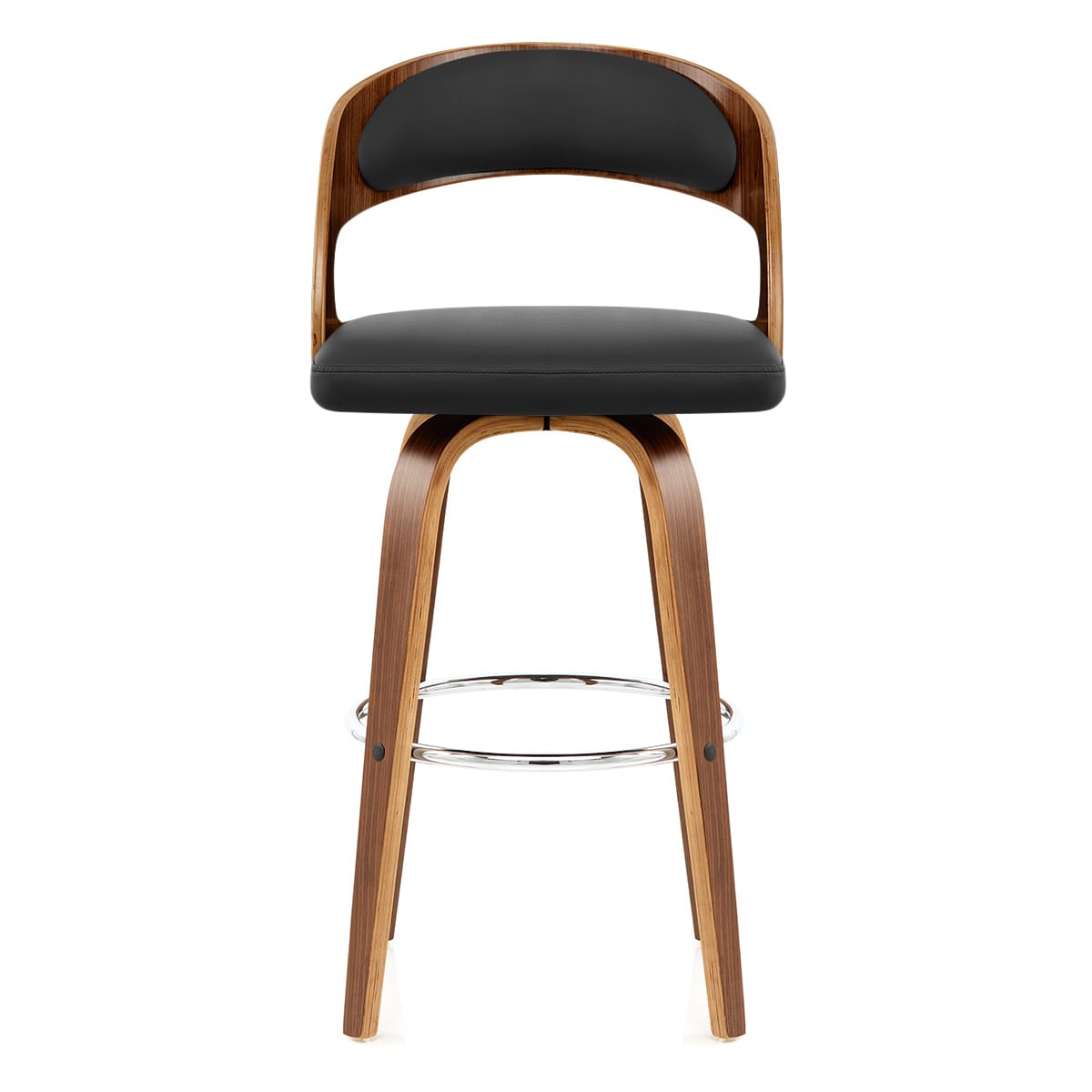 Sgabello Ecopelle Legno - Alicia Nero