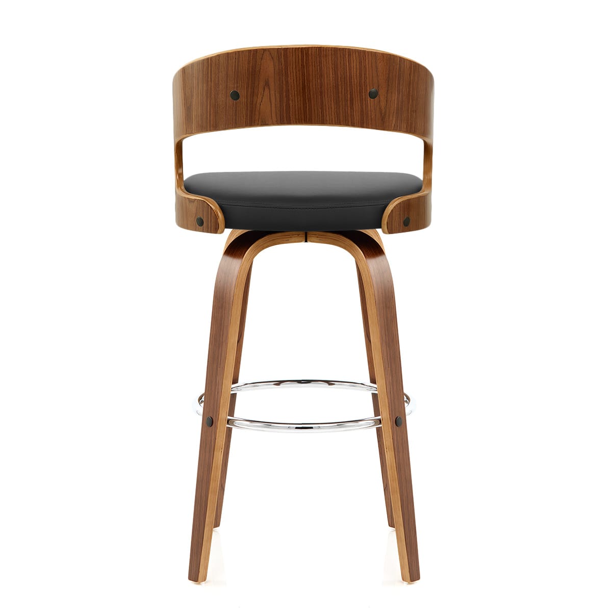 Sgabello Ecopelle Legno - Alicia Nero