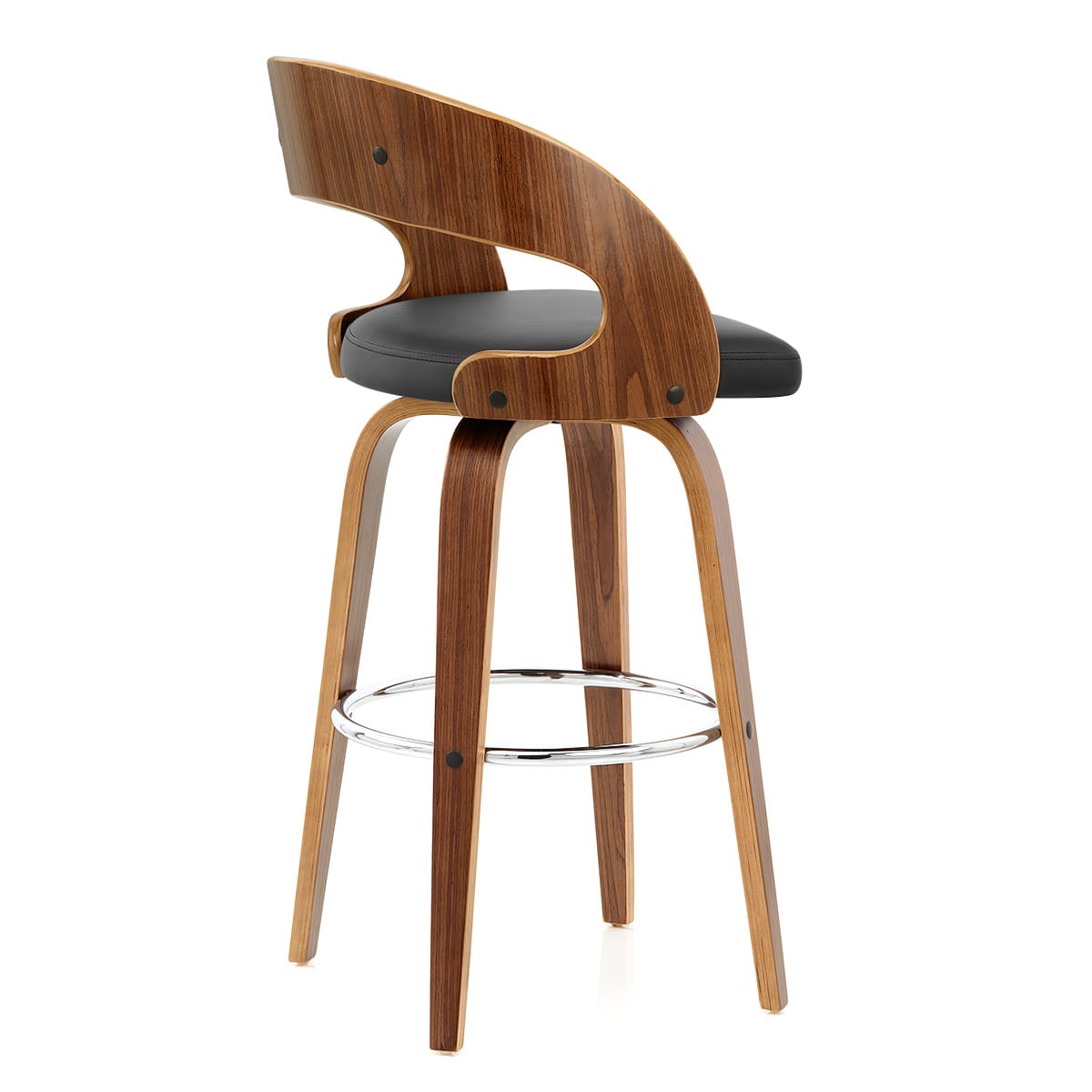 Sgabello Ecopelle Legno - Alicia Nero